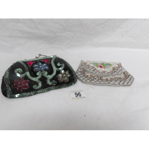 96 - 2 vintage beaded evening bags