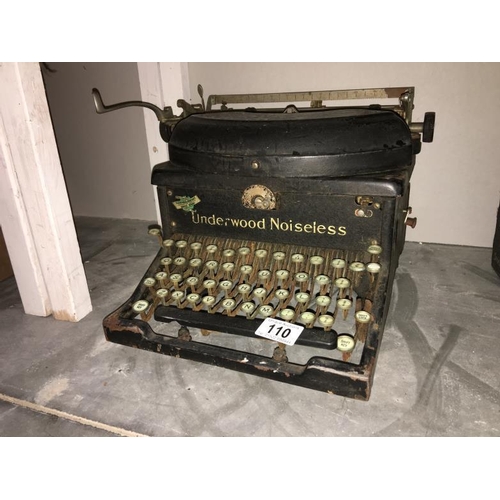 110 - An unusual 1920's 'underworld noisless' typewriter