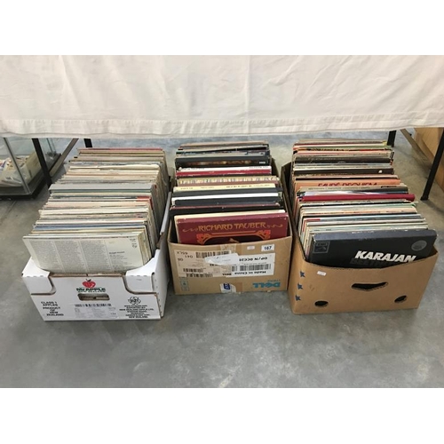 167 - 3 boxes of LP records (mainly classical)