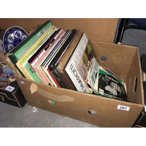 297 - A box of records and LPs