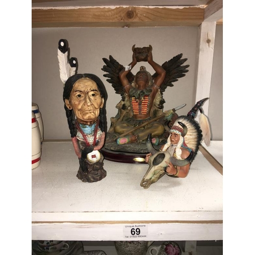 69 - 3 American Indian figures