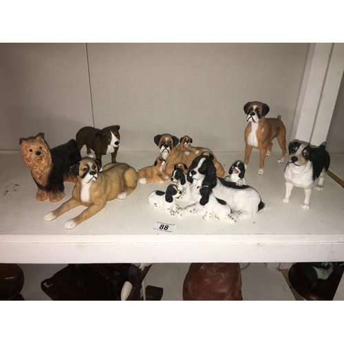 88 - 2 dog groups & 5 dog figures including Leonardo