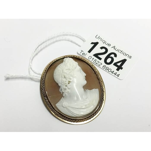 1264 - A Victorian cameo set in 9ct gold