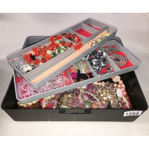 1288 - A box of costume jewellery