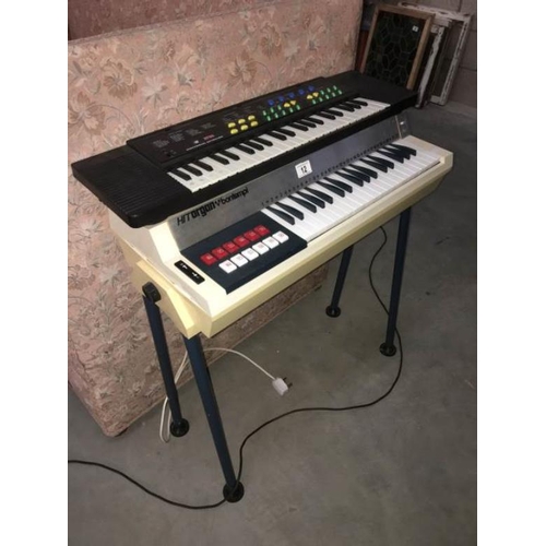 12 - A Bontempi organ on stand and 1 other