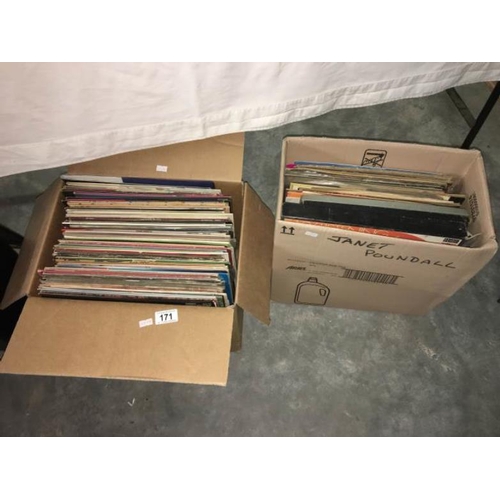 171 - 2 boxes of LP records including country music