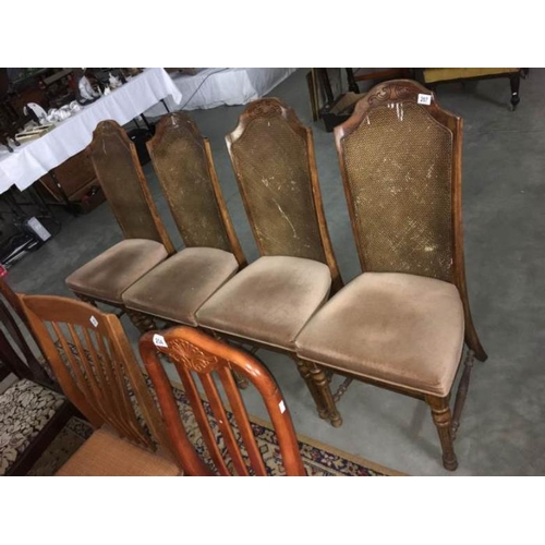 207 - A set of 4 bergere backed dining chairs