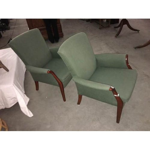 225 - 2 green Parker Knoll bedside chairs