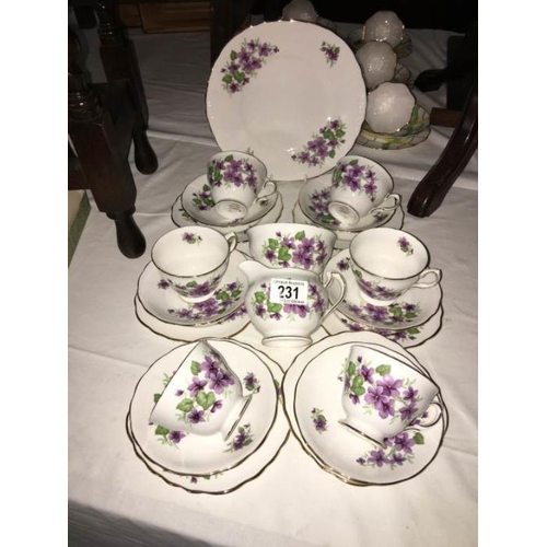 231 - A six place setting Royal Vale floral teaset