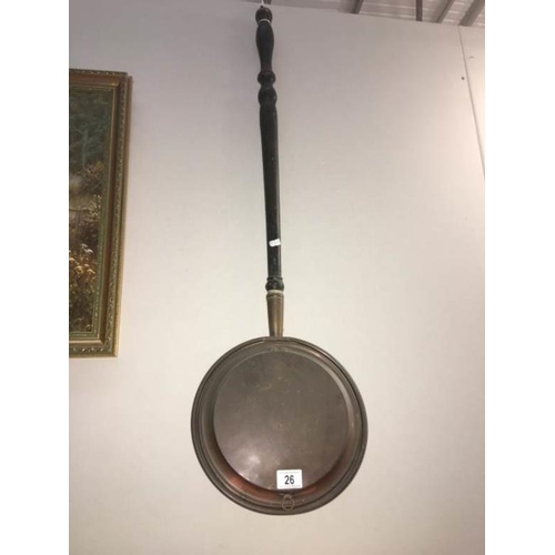 26 - A copper Victorian warming pan