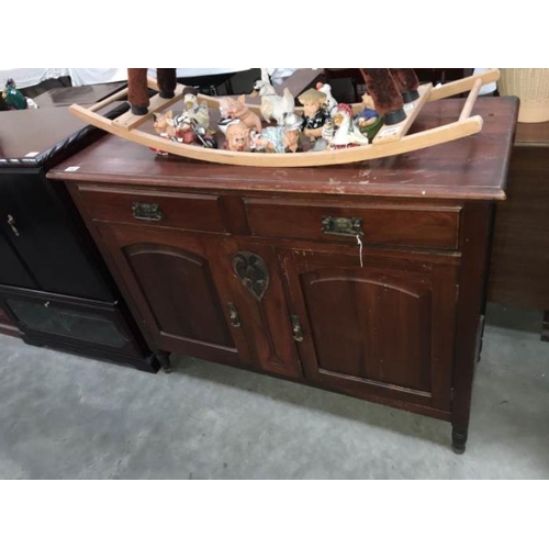 290 - An Art Nouveau mahogany sideboard