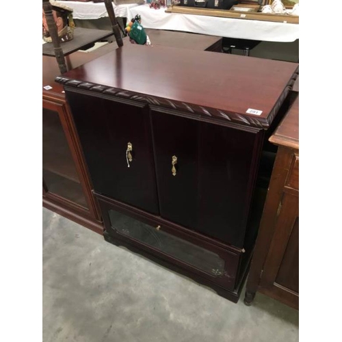 291 - A dark wood stained TV cabinet