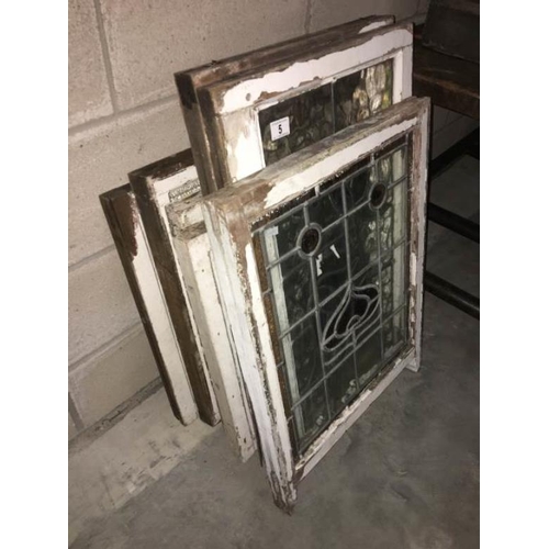 5 - A quantity of leaded glass windows