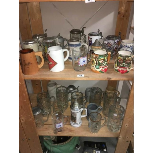 52 - A large quantity of glasses and beer steins