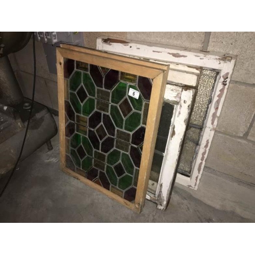 6 - A quantity of leaded glass windows