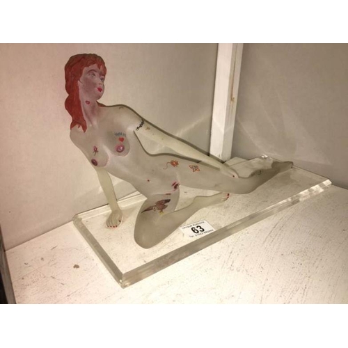 63 - An acryllic nude figurine