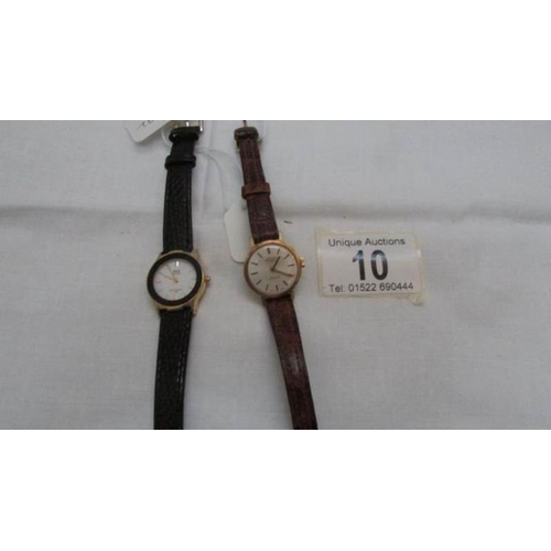 10 - A Rotary 21 jewel ladies wrist watch and one other