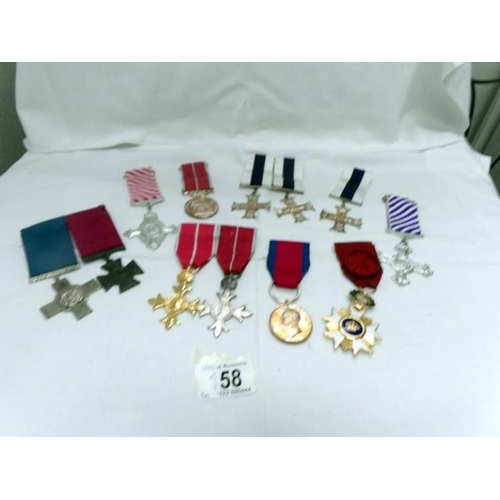 158 - A collection of replica medals