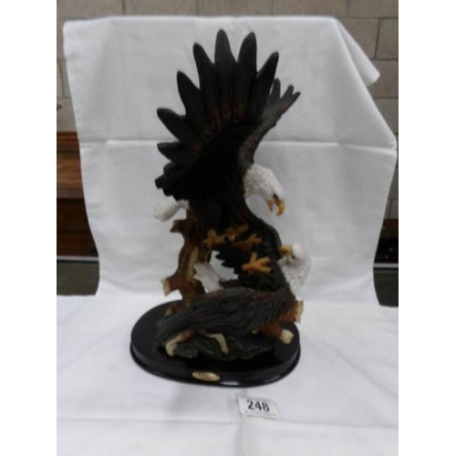 248 - An American bald eagle figure group