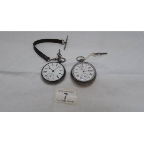 7 - A silver cased pocket watch inscribed J G Graves, Sheffield 'The Midland Lever' and another silver p... 