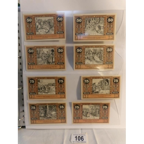 106 - A new Lindner album of approximatley 200 German Notgeld and Gutschein notes