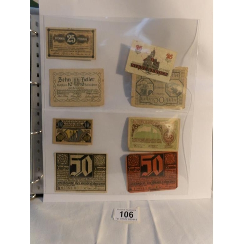 106 - A new Lindner album of approximatley 200 German Notgeld and Gutschein notes