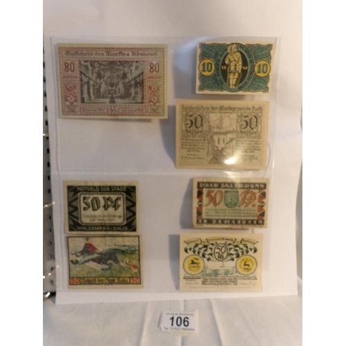 106 - A new Lindner album of approximatley 200 German Notgeld and Gutschein notes