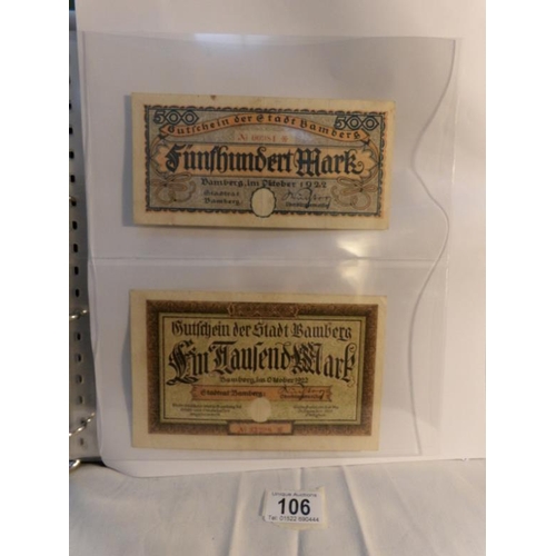 106 - A new Lindner album of approximatley 200 German Notgeld and Gutschein notes