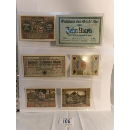 106 - A new Lindner album of approximatley 200 German Notgeld and Gutschein notes