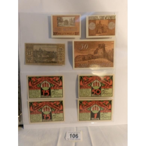 106 - A new Lindner album of approximatley 200 German Notgeld and Gutschein notes