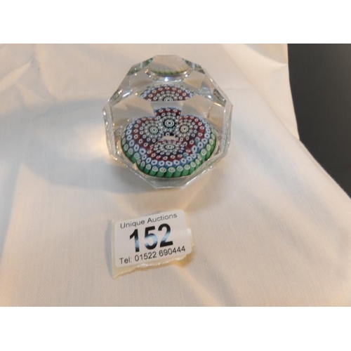 152 - 3 superb quality millifiori glass paperweights