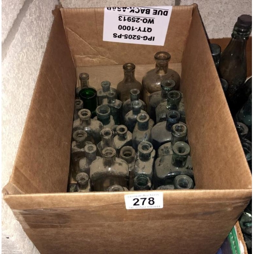 278 - A box of assorted vintage bottles