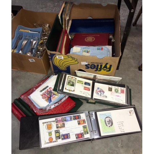 337 - A box of albums and binders etc, stamps from around the world