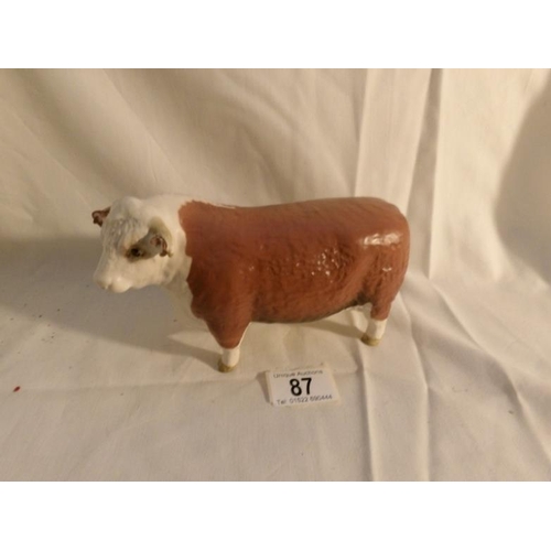 87 - A Beswick Hereford Bull 'Champion of Champions' (slight a/f to ear)