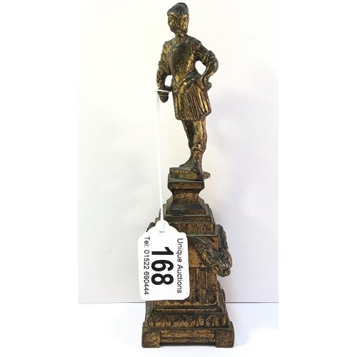 168 - An early French figure of a Roman soldier (possibly bronze)