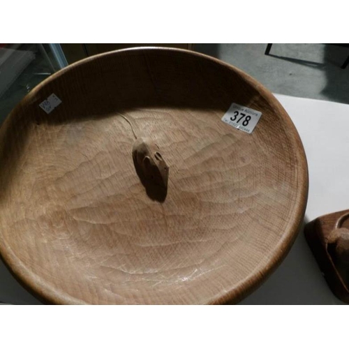 378 - A Mouseman fruit bowl and ash tray