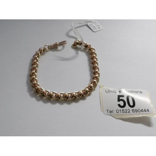 50 - A fancy link vintage rose gold bracelet, 18.6g

Approximately 20.5cm
Marked as 375