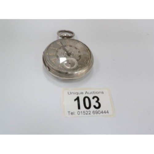 103 - A Victorian silver pocket watch