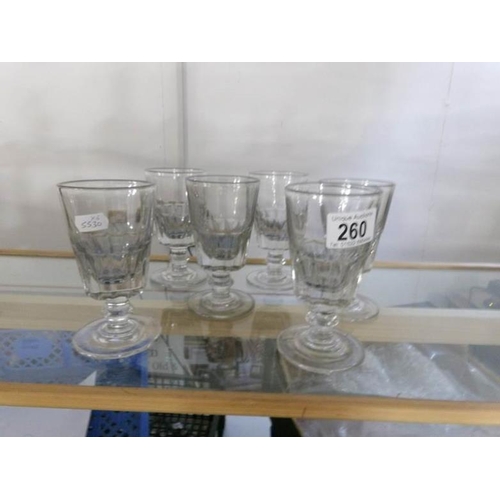 260 - A set of 6 Victorian glass rummers

Approximate height 14cm
Good condition consistent with age
No da... 