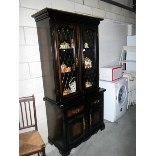 15 - A lead glazed display cabinet