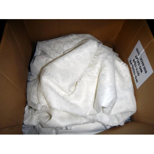 204 - 2 boxes of linen including net curtains etc.