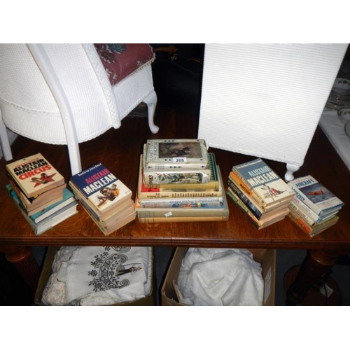 205 - A quantity of books including Alistair Maclean hardback & paperback books, Observer books & animals