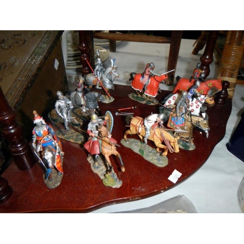 266 - 24 Del Prado hand painted white metal figures on horseback