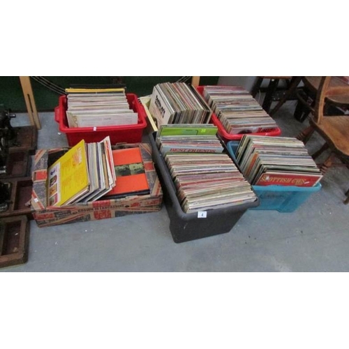 4 - 6 boxes of assorted LP records