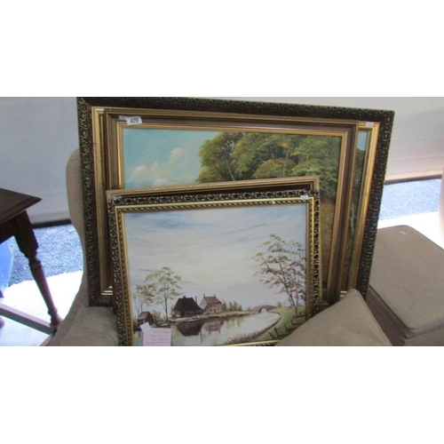 409 - 4 gilt framed landscapes