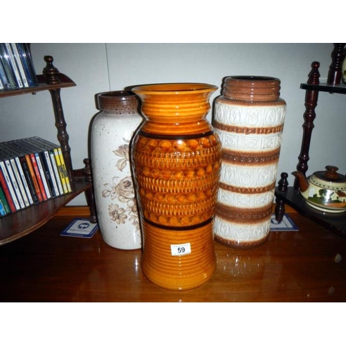 59 - 3 large vases marked W.Germany