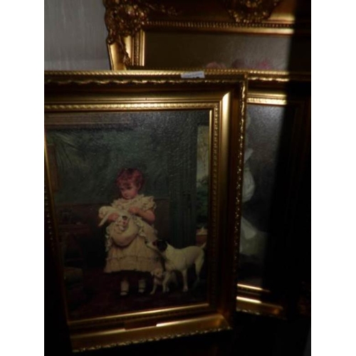 619 - 3 gilt framed pictures