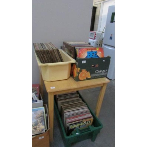 8 - 3 boxes of various LP records