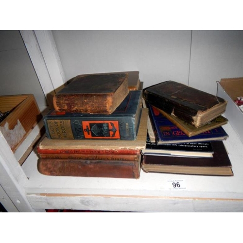 96 - A box of books including 3 on mining 1913/14 & clock makers handbook 1915