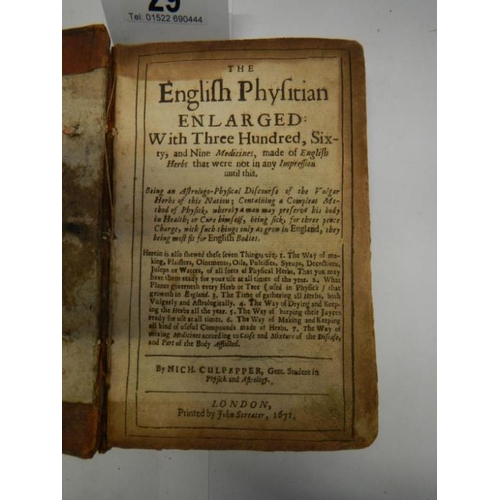 29 - A 1671 edition of The English Physitian by Nicholas Culpepper